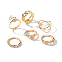 Fashion Diamond Butterfly Snake Ring Set Of 6 main image 5