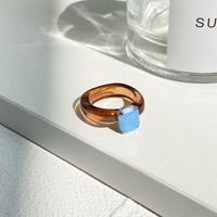 Fashion Colored Gemstone Diamond Resin Ring main image 4
