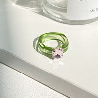 Fashion Colored Gemstone Diamond Resin Ring main image 5