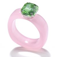 Fashion Colored Gemstone Diamond Resin Ring main image 6