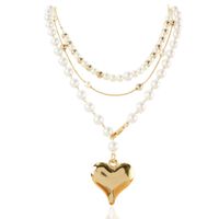 Mode Mehrschichtige Perle Herzform Legierung Halskette Großhandel sku image 1