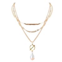 Fashion Shaped Pearl Chain Multi-layer Alloy Necklace Wholesale sku image 1