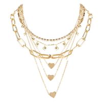 Collier En Forme De Coeur En Alliage De Chaîne Multicouche De Mode En Gros sku image 1