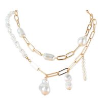 Collier En Alliage Multicouche De Perles De Forme Spéciale Rétro En Gros sku image 1
