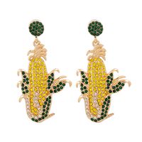 Fashion Corn Shape Color Diamond Alloy Earrings Wholesale sku image 1