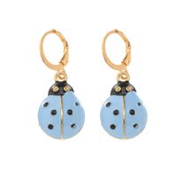 Cute Fashion Dripping Oil Retro Seven-star Ladybug Earrings sku image 4