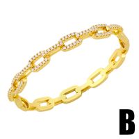 Fashion Star Copper Micro-inlaid Zircon Open Bracelet Wholesale sku image 1