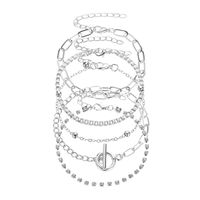 Bracelet À Chaîne Multi-couche Créative À La Mode Avec Boucle Ot Sertie De Diamants, Ensemble De 4 Pièces En Gros sku image 1