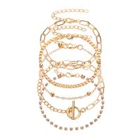 Fashion Multi-layer Creative Ot Buckle Diamond-studded Chain Bracelet 4-piece Set Wholesale sku image 2