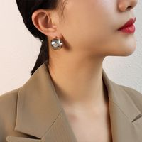 French Simple Style Ball C-shaped Earrings sku image 2