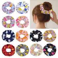 Korean Fashion Style Cartoon Pattern Floral Tie Hair Scrunchies Set sku image 1