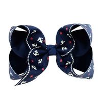 New Style Ribbon Striped Navy Bow Polka Dot Hairpin Set sku image 2