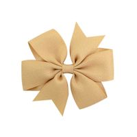 Korean Cute Style Ribbon Glitter Bow Solid Color Hair Clip Set sku image 6