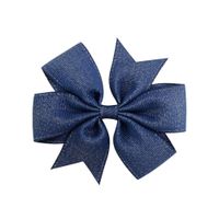 Korean Cute Style Ribbon Glitter Bow Solid Color Hair Clip Set sku image 2
