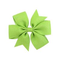 Korean Cute Style Ribbon Glitter Bow Solid Color Hair Clip Set sku image 12
