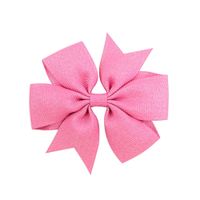 Korean Cute Style Ribbon Glitter Bow Solid Color Hair Clip Set sku image 11