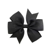 Korean Cute Style Ribbon Glitter Bow Solid Color Hair Clip Set sku image 3
