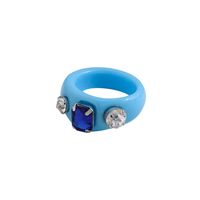 Retro Colorful Diamond Resin Ring Wholesale sku image 2