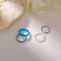 Fashion Four-piece Chain Alloy Acrylic Ring sku image 2