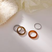 Fashion Four-piece Chain Alloy Acrylic Ring sku image 3