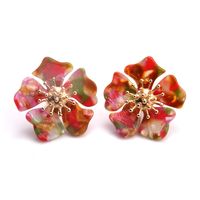 New Acetate Alloy Exaggerated Flower Earrings sku image 3