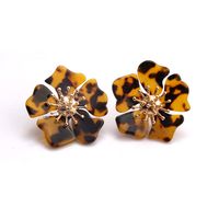 New Acetate Alloy Exaggerated Flower Earrings sku image 5