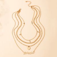 Retro Metal Letter Love Multi-layer Necklace main image 3