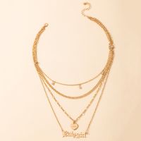 Retro Metal Letter Love Multi-layer Necklace main image 6