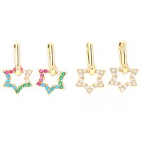 Fashion Six-pointed Star Color Zircon Earrings main image 1