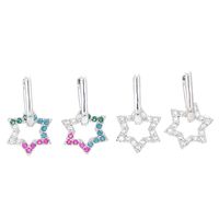 Fashion Six-pointed Star Color Zircon Earrings main image 3