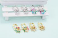 Fashion Six-pointed Star Color Zircon Earrings main image 4