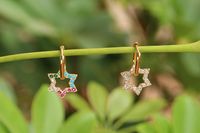 Fashion Six-pointed Star Color Zircon Earrings main image 5