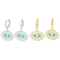 Fashion Micro-inlaid Colored Zircon Eye Earrings main image 1