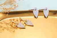 Fashion Lock Shape Heart Full Diamond Zircon Earrings main image 4