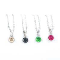 Korea Color Zircon Chain Silver Short Necklace Wholesale main image 1