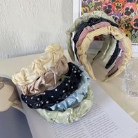 Korean Polka Dots Lattice Knotted Wide-brimmed Headband main image 1