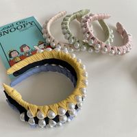Korean Winding Pearl Woven Headband Wholesale main image 1