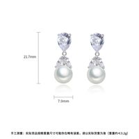 Fashion Drop-shaped Pearl Copper Inlaid Zircon Earrings Wholesale main image 6
