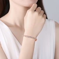 Korean Geometric Copper Inlaid Zircon Bracelet Wholesale main image 3