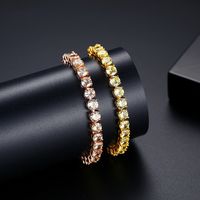 Korean Geometric Copper Inlaid Zircon Bracelet Wholesale main image 4