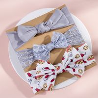 Korean Simple Style New Baby Bowknot Hairband Three-piece Set main image 3