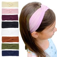 Diadema De Orejas De Conejo Jacquard De Nailon De Color Sólido Con Cruz De Estilo Coreano Para Niños Lindos main image 6