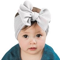 Cross-border Children's Ornaments Wholesale Baby Nylon Solid Color Flower Headband Baby Bow Hair Band Two-piece Set main image 6