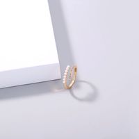Fashion Micro-inlaid Golden Pearl Zircon Opening Adjustable Ring main image 4
