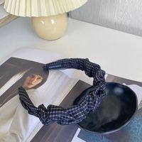 Korean Polka Dots Lattice Knotted Wide-brimmed Headband sku image 10
