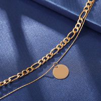 Fashion Double Layer Disc Thick Chain Alloy Necklace Wholesale main image 5
