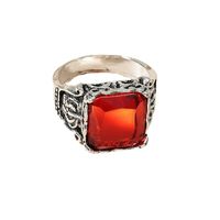Retro Carved Alloy Red Gem Ring Wholesale main image 6