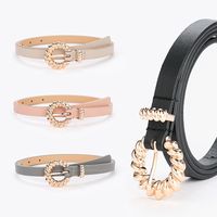 Fashion Solid Color Twist Buckle Thin Alloy Belt Wholesale main image 1