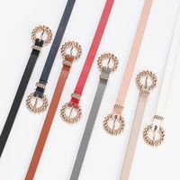 Fashion Solid Color Twist Buckle Thin Alloy Belt Wholesale main image 5