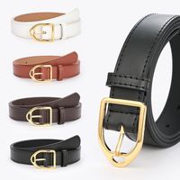 Fashion Geometric Gold Buckle Wide Belt Wholesale main image 1